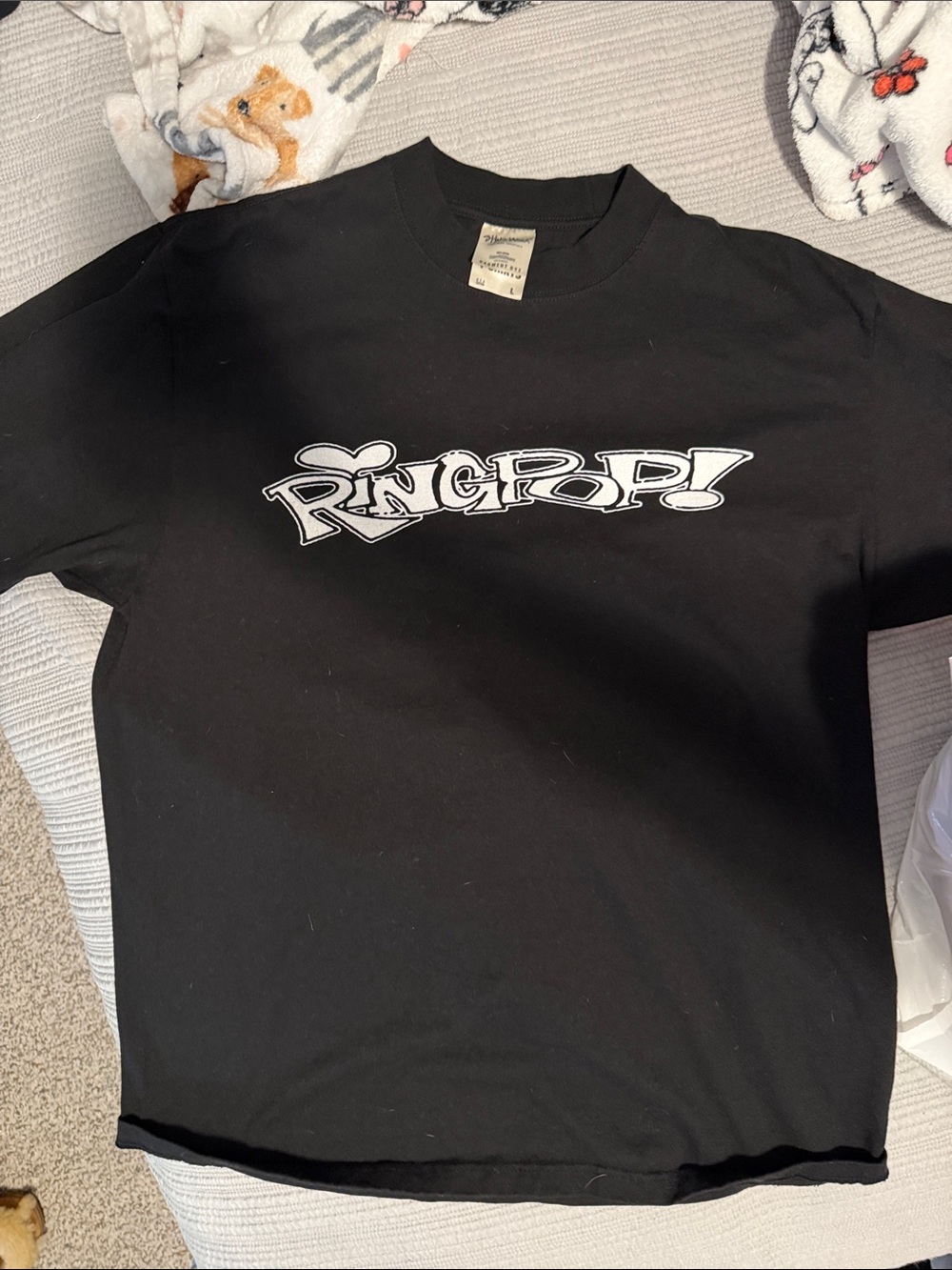 RingPop! Black Graphic Logo Short Sleeve Tee